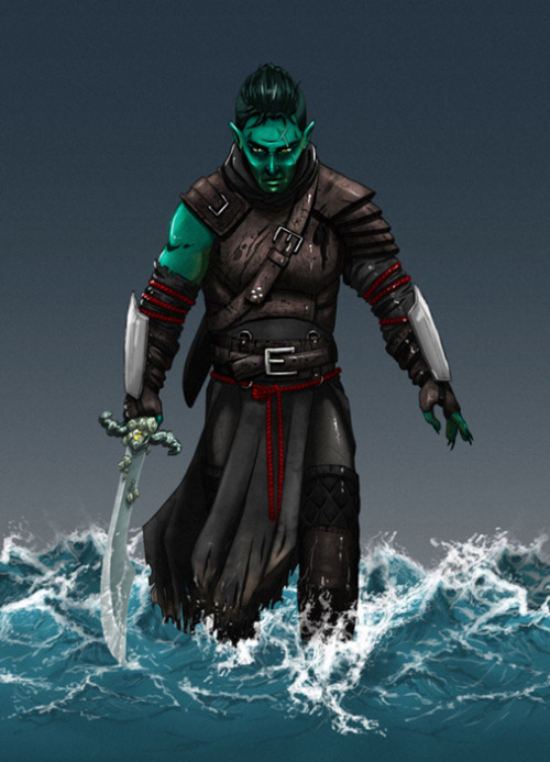 Pose based on Black sails promo art (link). Fjord from Critical Role.