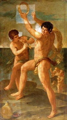 Attributed to Guido Reni, Two Fauns in a