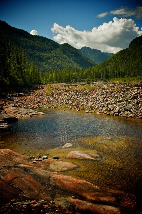 Kitoy River in the Eastern Sayan Mountains (Russia).