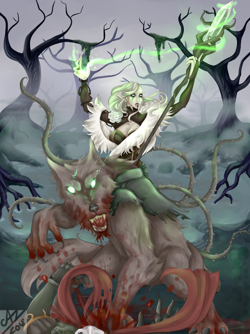 - Bion and Niamh // Beast and Witch of the Bog -A commissioned piece by @sand-hippoArtwork by @arsen