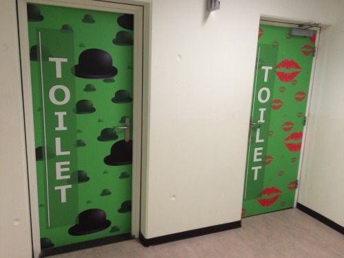 fabrickind:teamrocketing:my university has these toilets and they’re honestly ridiculous “what is your gender?”“Top hats”*walks up to these toilets in a bowler hat and red lipstick**panics*