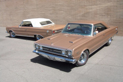 jacdurac:   A Pair Of 1967 Hemi GTXs.  Only 17 1967 Hemi GTX Convertibles were built: 7 Manual and 10 Automatic transmission. The above is 1 of 10    