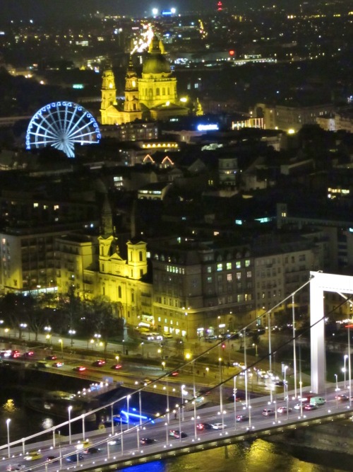 pierrethehumblemonkey:  vwcampervan-aldridge:  St Stephen Basilica, Ferris Wheel and Elizabeth Bridge at Night, Budapest, Hungary  All Original Photography by http://vwcampervan-aldridge.tumblr.com  My workplace is near there :) 