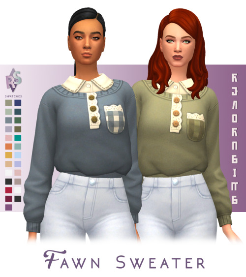 renorasims:BGC; Fawn & Faye Sweaters. Bc the CL sweaters were so cute ...