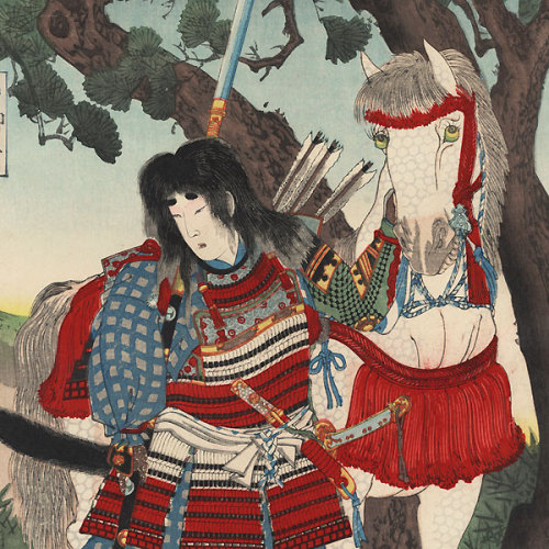 fujiwara57:“Tomoe Gozen, woman warrior“ deToyohara Chikanobu  豊原 周延 (1838- 1912).nom d'artiste  :  Y