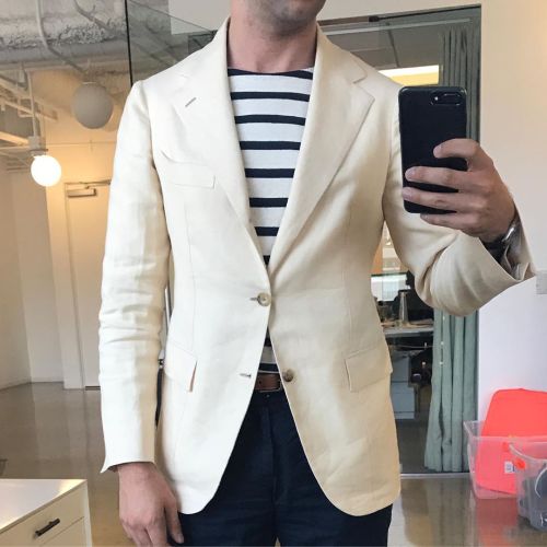 Channeling the Brittany-born man within me! @saintjames tee @sartoria_dalcuore linen sportcoat #wi