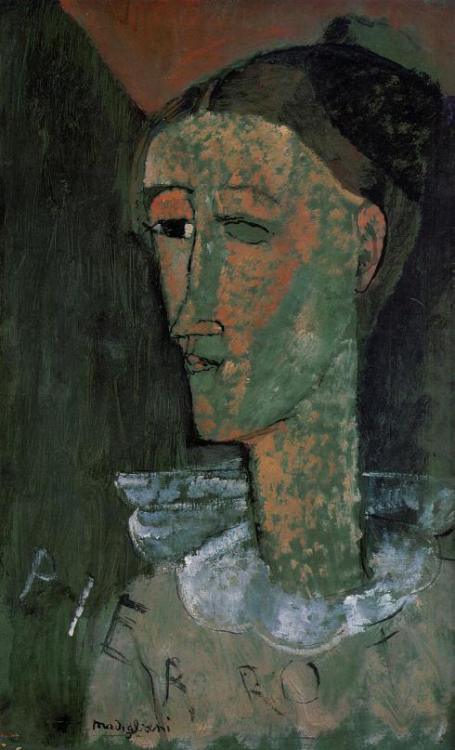 jourdepluie91:Amedeo Modigliani, Pierrot (also known as “Self Portrait as Pierrot”), 1915