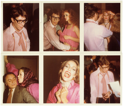 Yves St. Laurent, Marina Schiano, Jerry Hall, Pierre Bergé- Paris, 1977
