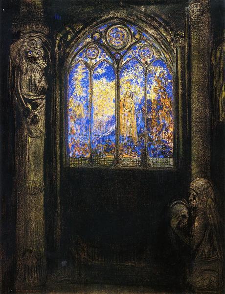 theartistsmanifesto:Stained Glass Window by Odilon Redon, undated. 