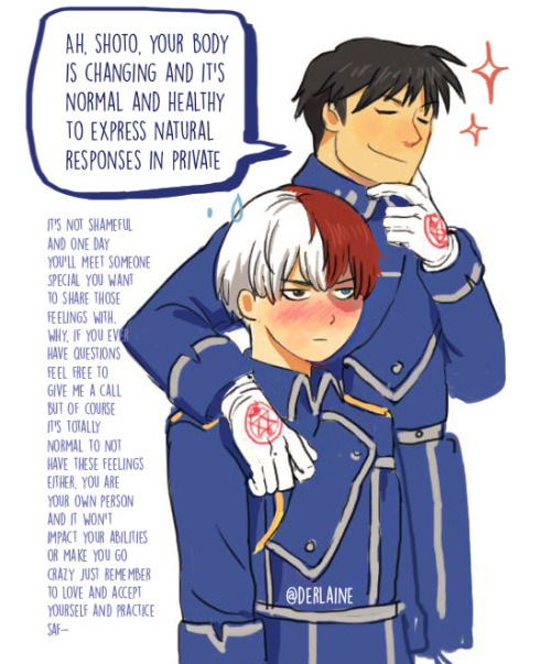 Shoto is learning so much at his internship with the Flame Alchemist !Cleand up from sketch during a