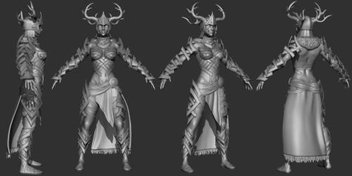  Working on an art test for ArenaNet. Here’s the final sculpt. 