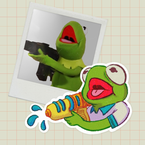 setsailslash: catgams:So here I am trying to explain where these Unhinged Baby Kermie stickers came 
