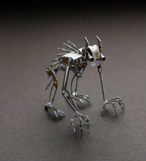 kafkasapartment:   ‘A Mechanical Mind’ - A series of small sculptures crafted from 