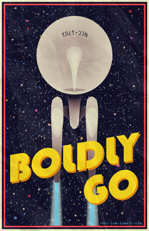 candesce:I’ve been making vintage/WWII era-inspired Star Trek posters (in which I abuse textures) be