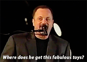 jimkerrs: Can you see out of that thing? Elton John and Billy Joel performing “My Life&rd