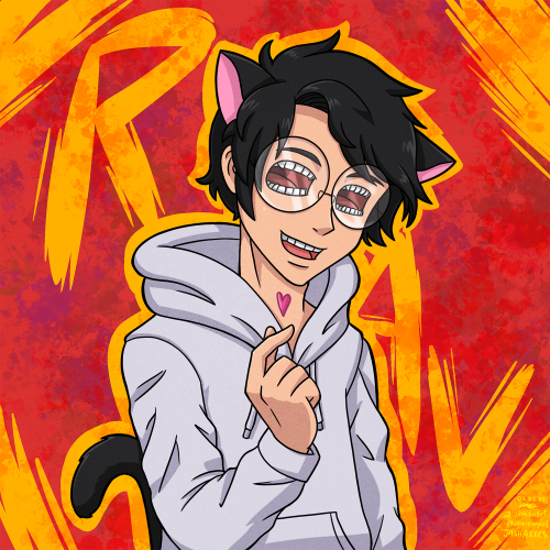 Drew my favourite rapper, Rav&hellip; as a cat boy. He represents himself as someone with mouths for