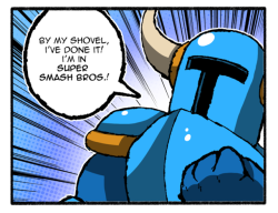 exdragonith: SSBU - Shovel Knight   While I wish he was an actual fighter, I’m happy he made it at least.Congrats, Yacht Club Games!   