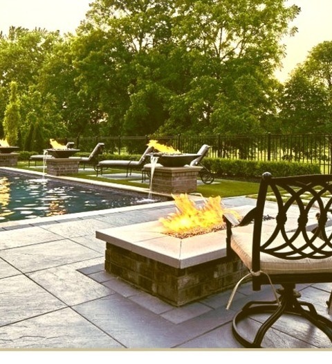 Hot Tub PoolInspiration For A Mid-sized Contemporary Backyard Concrete Paver And Custom-shaped Hot Tub