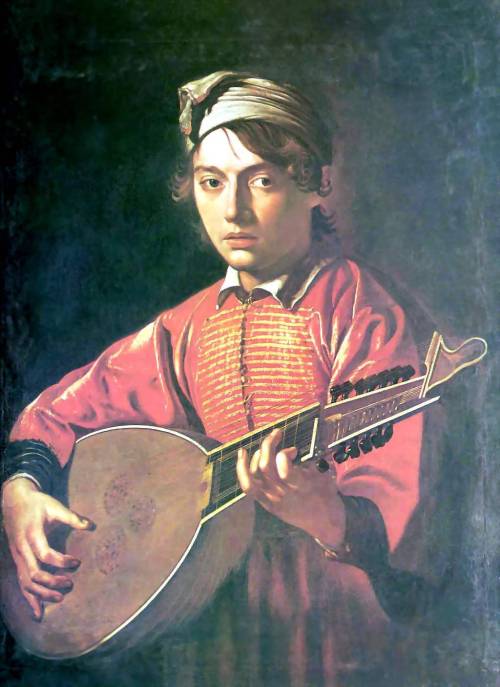 artist-caravaggio: The lute player, 1597, CaravaggioMedium: oil,canvas