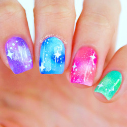 forevernails98:  Rainbow Galaxy Nails 