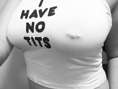 girl-harbour: Some new clothes arrived this morning. The “I have no tits one” is great 