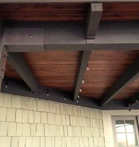 With A Pergola, A Grand, Elegant Rooftop Outdoor Kitchen Deck Image