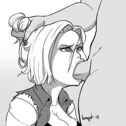Red-Valentine:  Bunnypotnsfw: Android 18 Forced Deepthroat (Cum &Amp;Amp; Xray Versions)