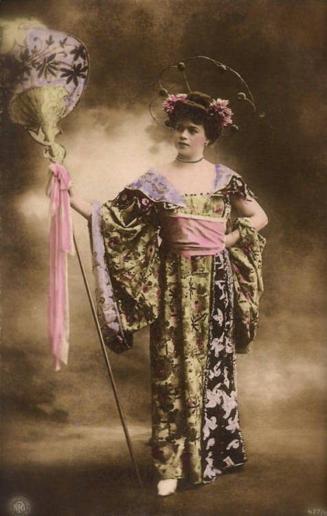 Edwardian Geisha Theatre Actress Portrait in Fantasy Japanese Stage Costume&hellip; Original 190
