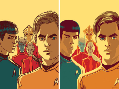 caltsoudas: Before and after comparisons between my rough sketches and final covers for Star Trek: B