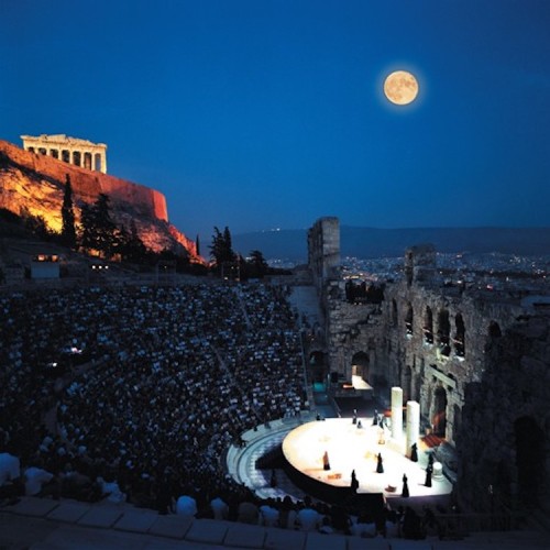 cafeinevitable: The Odeon of Herodes Atticus is a stone Roman theatre structure located on the south