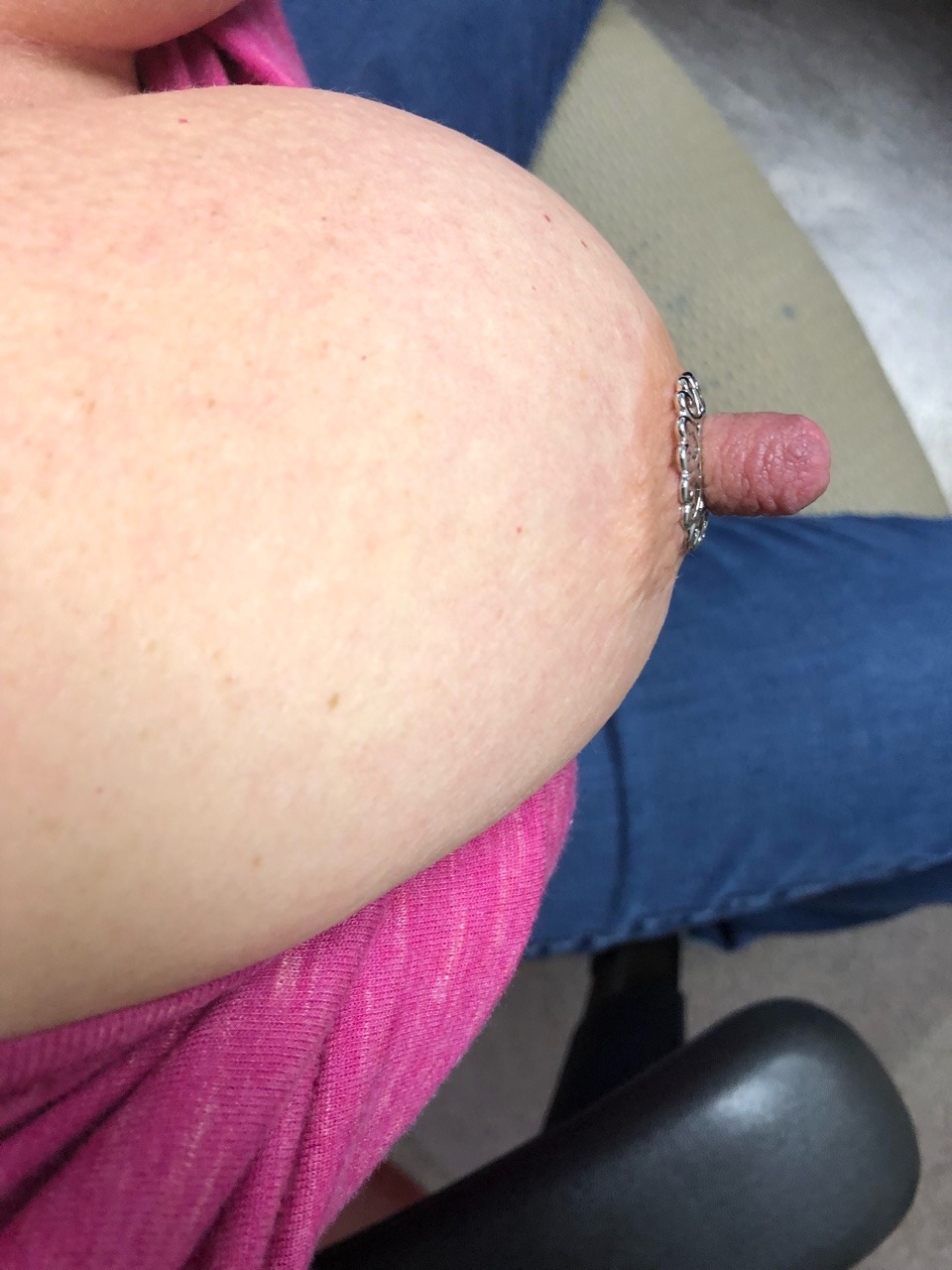 sanford550:  Work Boob Wednesday! Several people requested that I get some bling