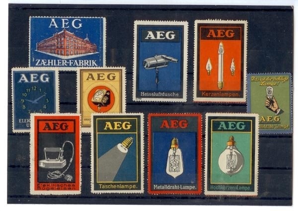 Design is fine. History is mine. — Behrens, advertising stamps for 1910s....