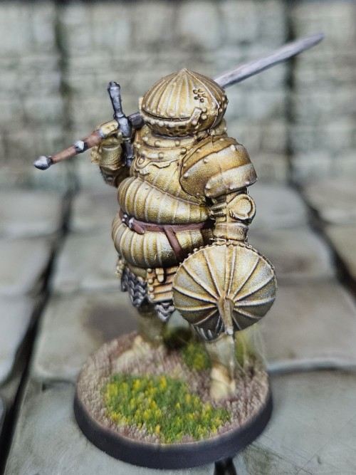 Painted Up One Of The Two Onion Knights From The Dark Souls Board Game. A Simple Multi Layered Bone Wash