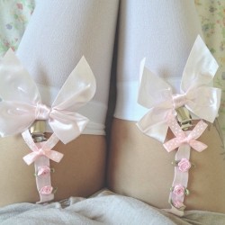 princesssamu-blog:My socks for dada land came in ft. My lovely garter from @creepylittlegirl !!
