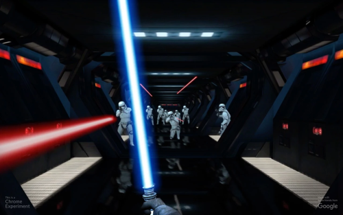 geek-studio:Google has created a free Star Wars game that you play using your computer and phone tog