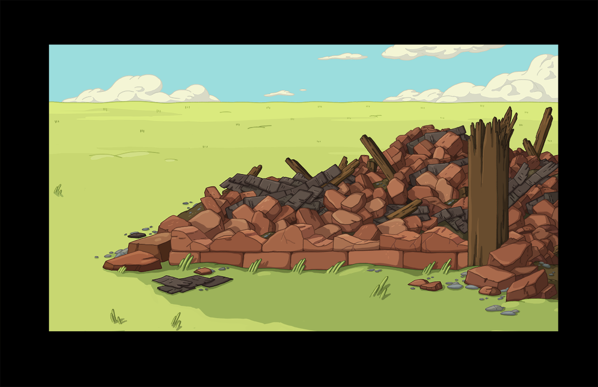 selected backgrounds from Jake the Brick art director - Nick Jennings BG designers