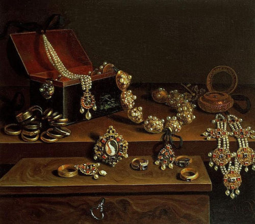 oldpainting:Pieter Gerritsz. van Roestraten - Casket of Jewels on a Table by irinaraquel on Flickr.