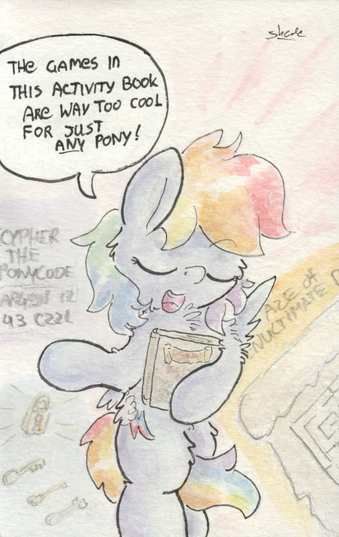 slightlyshade:  Dash cherishes the fancy “Daring Activity and Do Book” she found!
