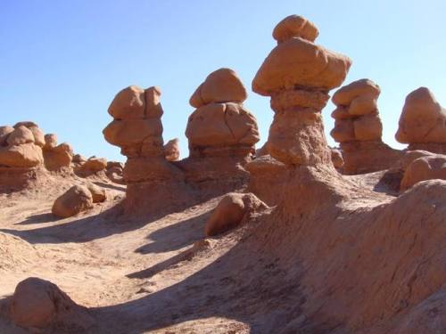 Goblin ValleyWe’ve done a number of posts about hoodoos (for a complete list, see below), but only b