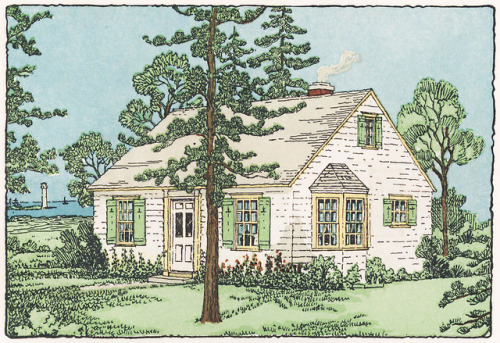vintagehomeplans:United States, 1937: Design No. 505A small Cape Cod cottage—as the descriptio