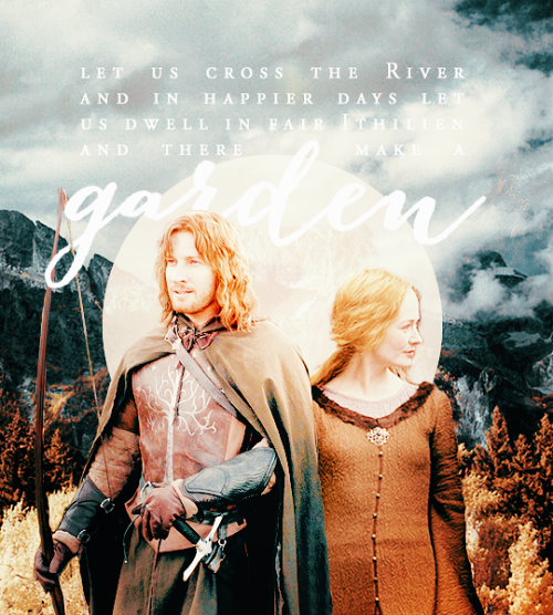 taurielsilvan:eowyn + faramir | for @shieldmaidenofsherwood“And again she looked at Faramir. ‘No lon