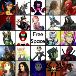 I’ve Been Seeing A Lot Of These Favourite Character Bingo Memes And Decided To