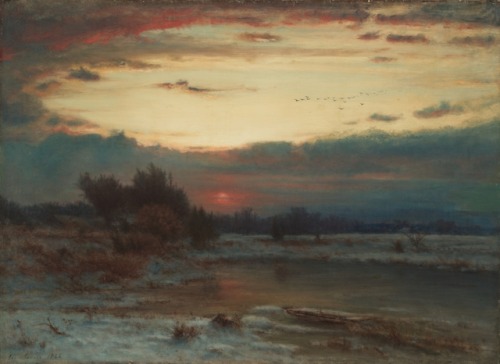 cma-american-painting-sculpture: A Winter Sky, George Inness , 1866, Cleveland Museum of Art: Americ