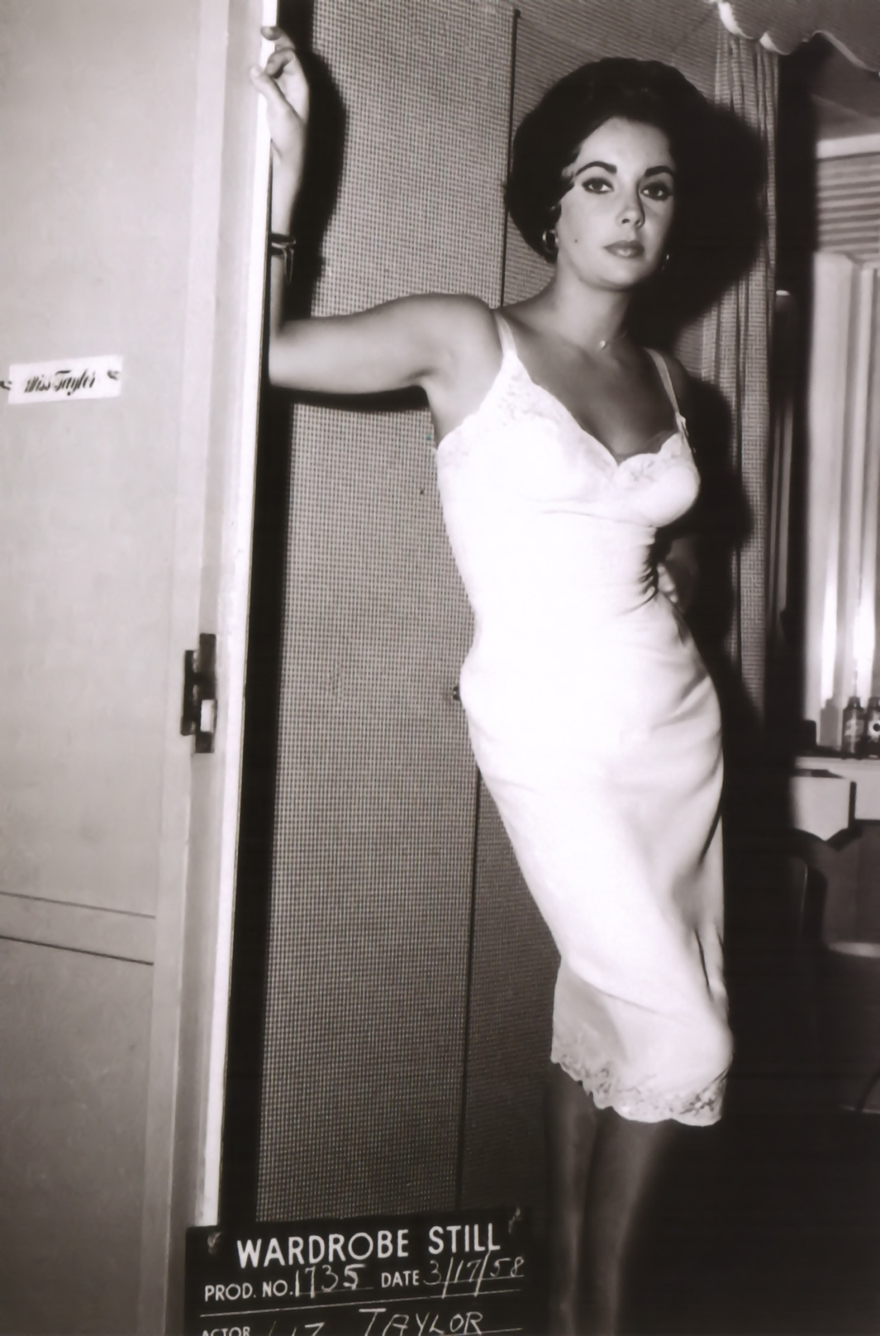 lelaid:Elizabeth Taylor in a costume test shot for Cat on a Hot Tin Roof, 1958