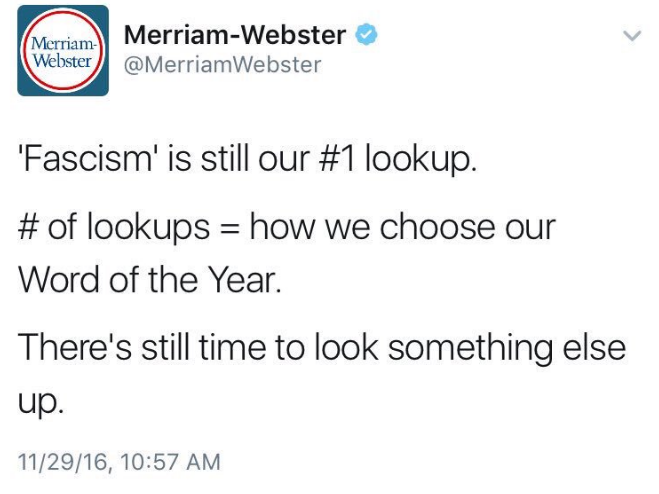 graceebooks:  gregoryhouse:the dictionary is crying fascism should be the word of