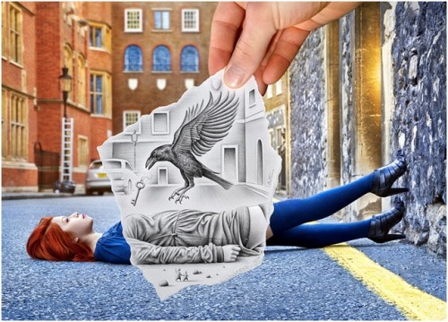 Porn Pics A bird will bring the key (one of Ben Heine’s