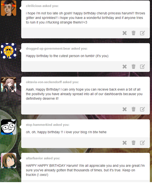     THANK YOUUU!!! you guys are super sweet ;u; im really lucky, and noooo my bday