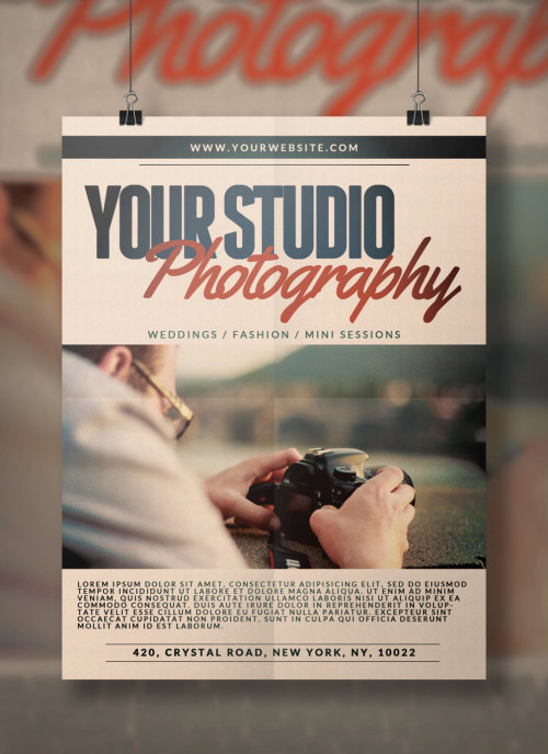 blueskystore:A photography studio flyer template. This layout is suitable for any project purpo