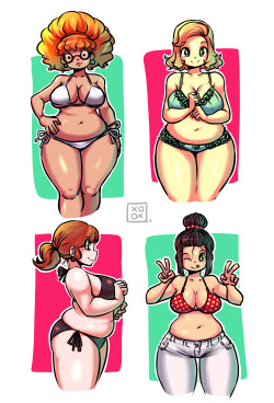 princematchacakes:  kenron-toqueen:  Chubby Girls~ x u o)9 Art by Kenron Toqueen. Follow me on Deviant Art: http://kenrontoqueen.deviantart.com/  Oooh, these’re really neat OwO 