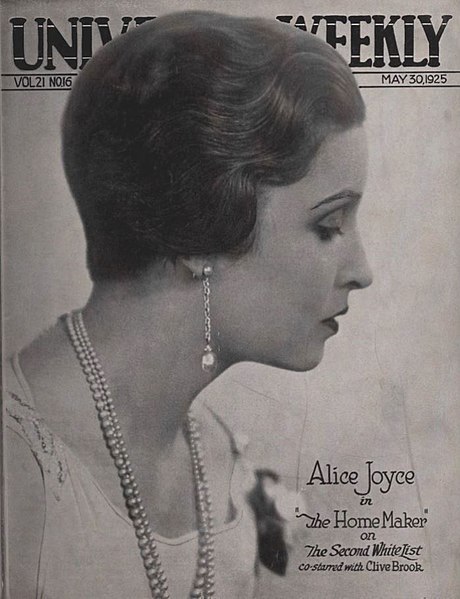 Still from the American drama film The Home Maker (1925) with Alice Joyce, on the cover of the May 3